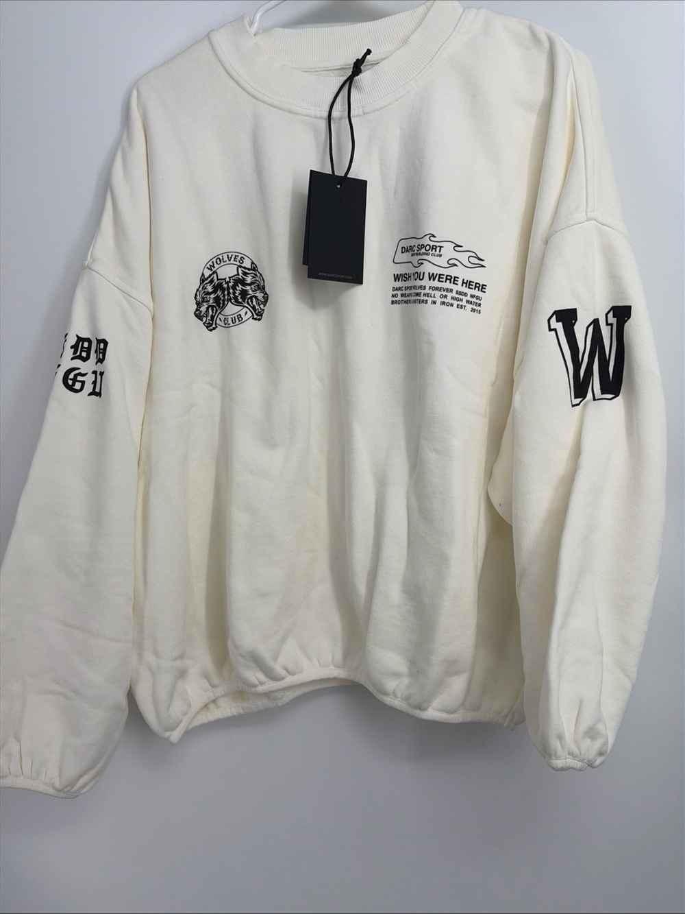 Darc Sport Crewneck Sweatshirt Large Pullover Elastic Hem Wish You Were Here